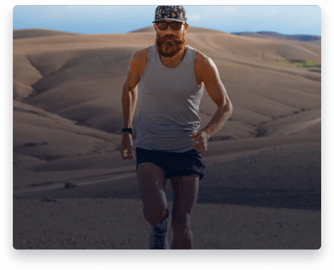 iFit Trainer Tommy Rivers Puzey running in Morocco.