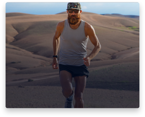 iFit Trainer Tommy Rivers Puzey running in Morocco.