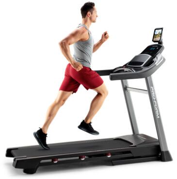 A man running on a treadmill.